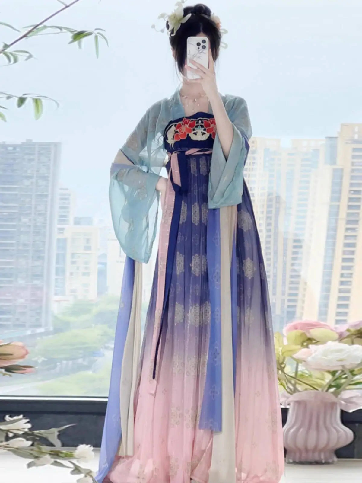 New Hanfu Women Tang System Restoring Wind Chest Length Skirt Original Daily Fairyism Fiesta Carnival Halloween Cos Cosplay