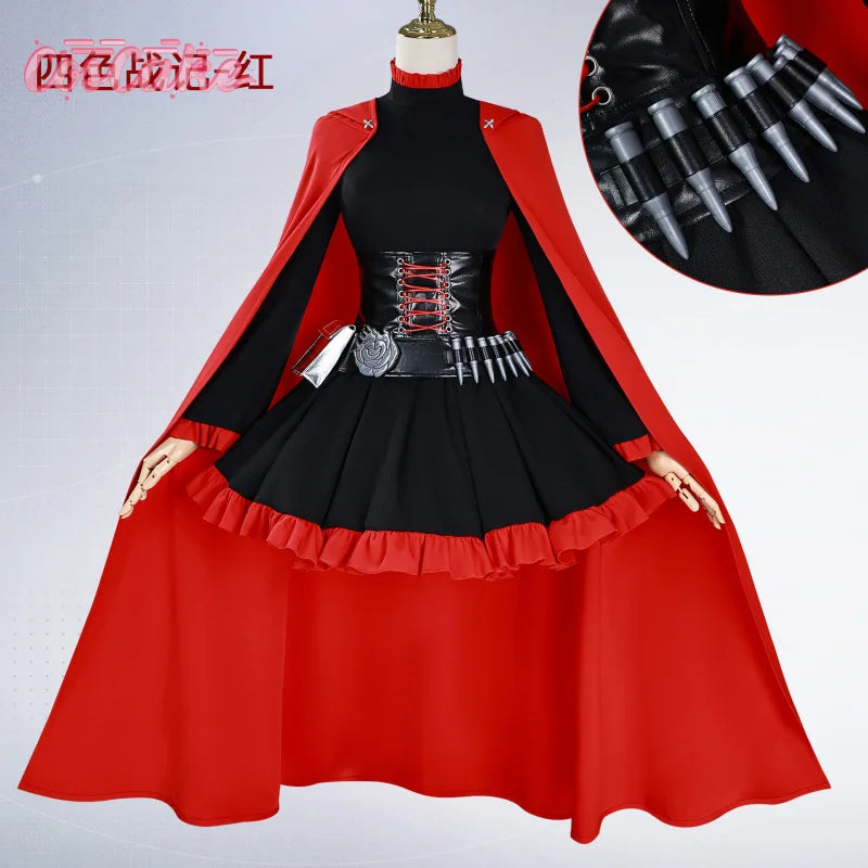 RWBY Red Ruby Rose Cosplay Costume Uniform Halloween Carnival Party Christmas Play Role Clothes Clothing for Women