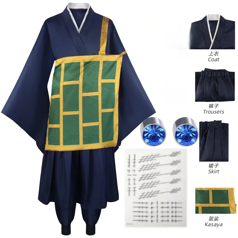 Anime Geto Suguru Cosplay Costume Black Blue kimono School Uniform Anime Clothe Halloween Costumes For Women Man