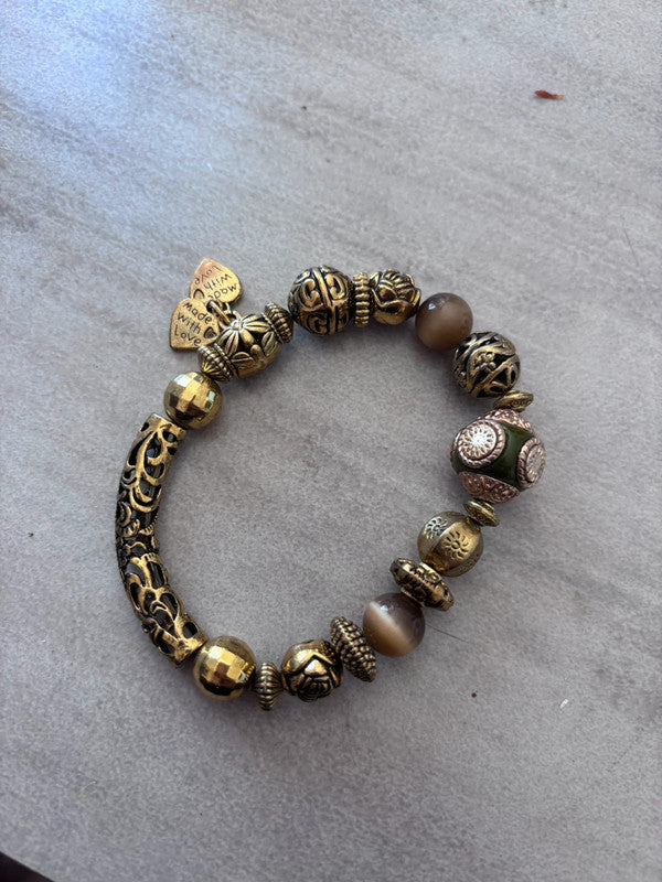 Bracelet perles dorées & ethniques