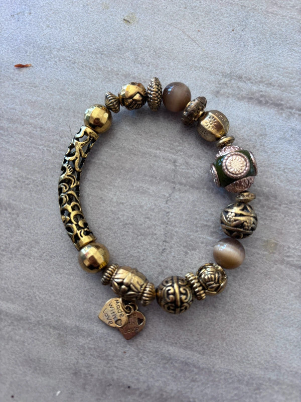 Bracelet perles dorées & ethniques