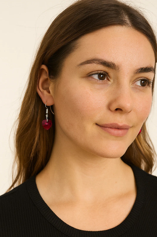 Boucles d’oreilles neuves cœur rouge – fashion jewelry