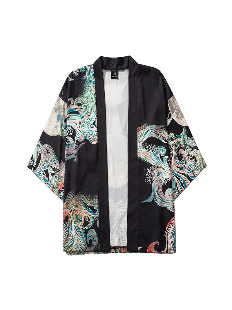 Japanese Kimonos Woman Samurai Cosplay Fox Jiu Jitsu Kimono Man Hanbok Haori Yukata Traditional KimonoFox Mask Costume Men