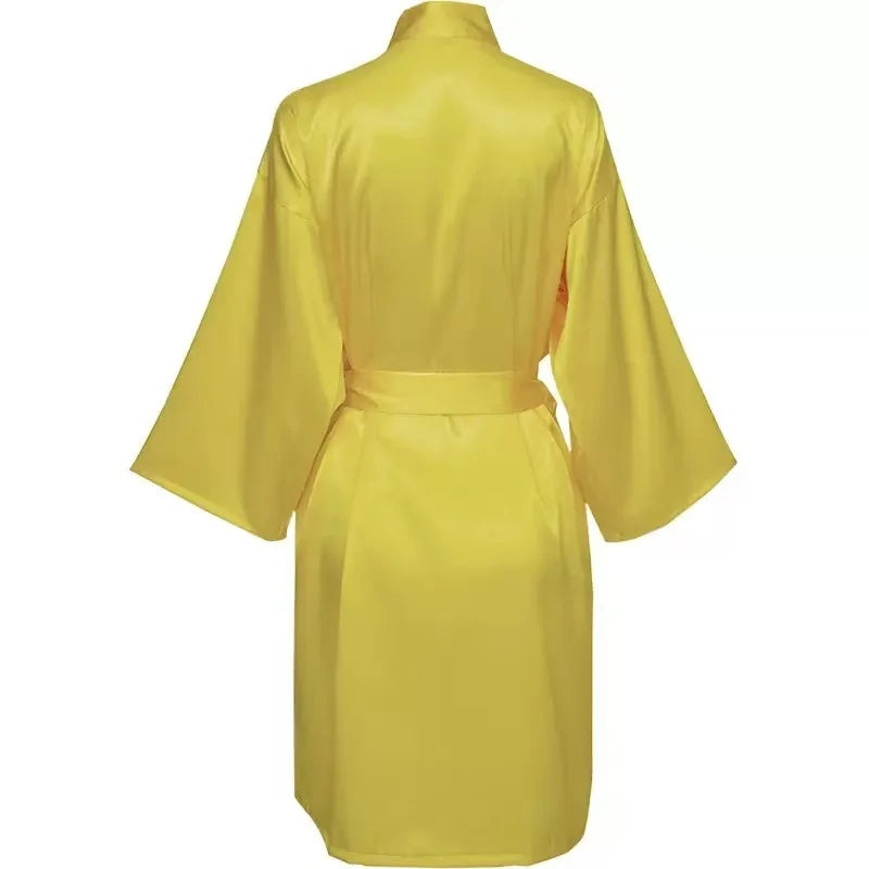 Custom Satin Wedding Bridesmaid Kimono Dressing Gown Bridesmaid Robes Soft Satin & Personalized Wedding/Bachelorette Party Robes