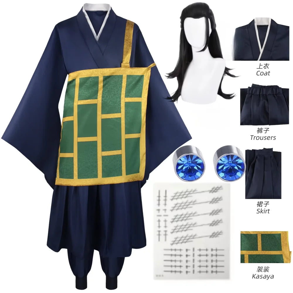 Anime Geto Suguru Cosplay Costume Black Blue kimono School Uniform Anime Clothe Halloween Costumes For Women Man