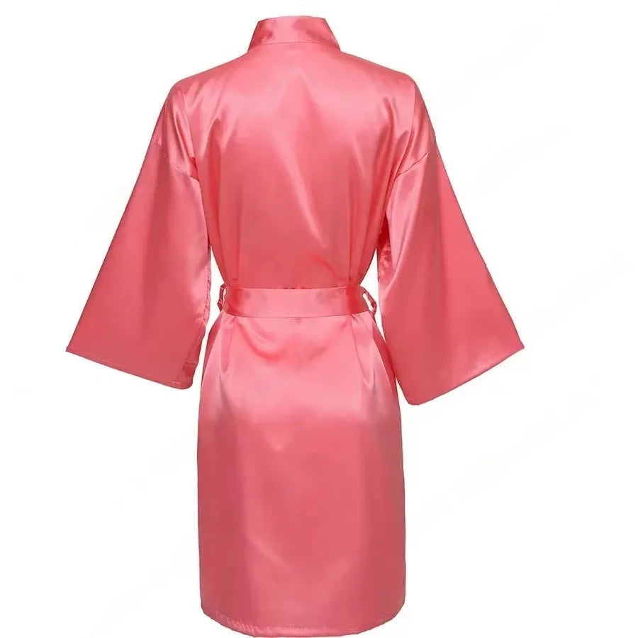 Custom Satin Wedding Bridesmaid Kimono Dressing Gown Bridesmaid Robes Soft Satin & Personalized Wedding/Bachelorette Party Robes