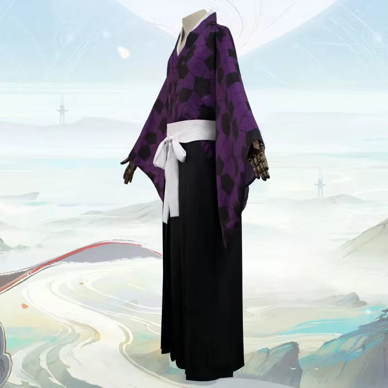 Kimetsu Anime Demon Slayer No Yaiba Kokushibo Cosplay Costume Set Top Pants Mens Halloween Party Costumes Japanese Kimono