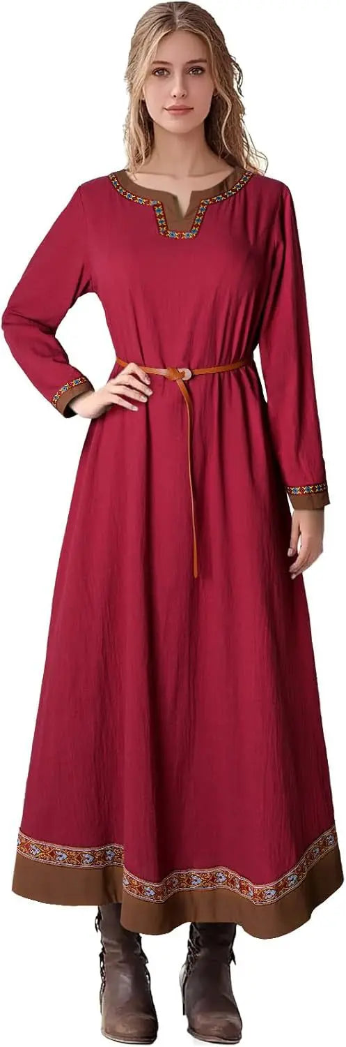 Retro Costumes Fraye Viking Medieval Women Dress Renaissance Dress Vetement Medieval Cosplay For Adult