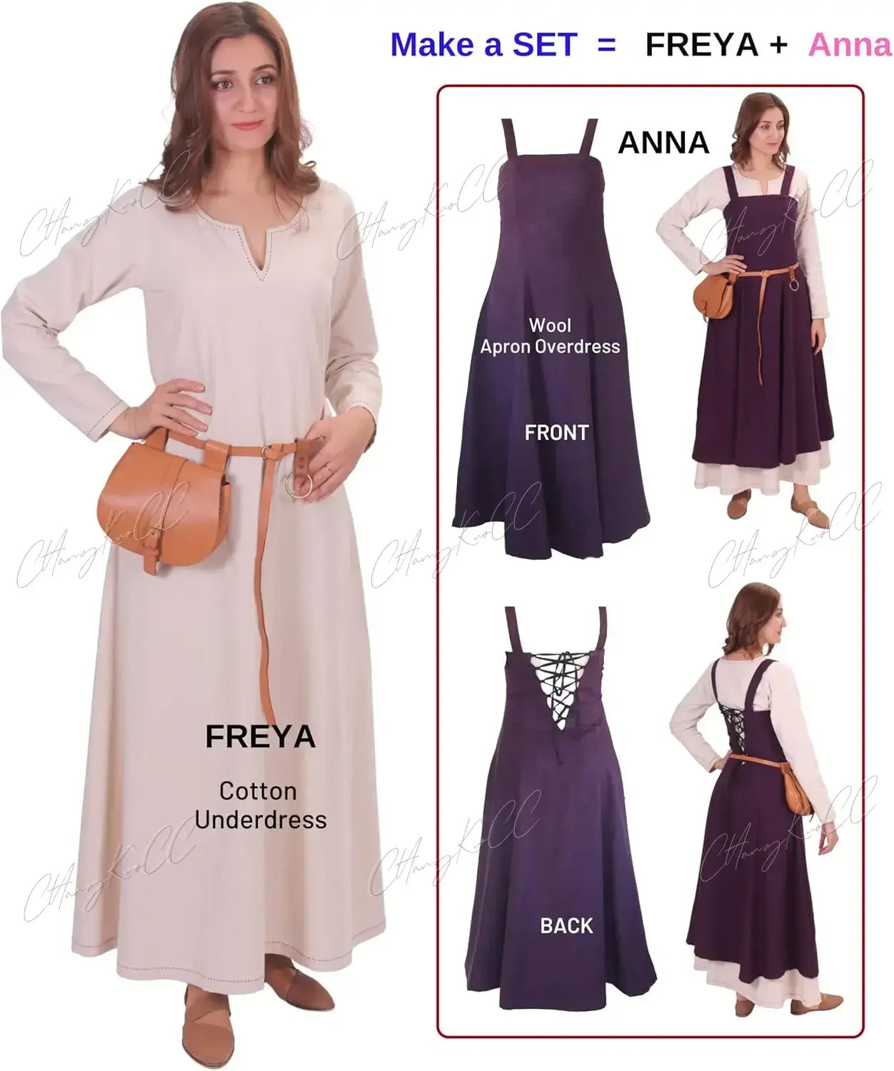 Retro Costumes Fraye Viking Medieval Women Dress  Renaissance  Dress  Vetement Medieval Cosplay For Adult