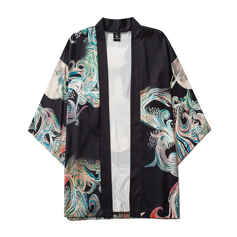 Japanese Kimonos Woman Samurai Cosplay Fox Jiu Jitsu Kimono Man Hanbok Haori Yukata Traditional KimonoFox Mask Costume Men