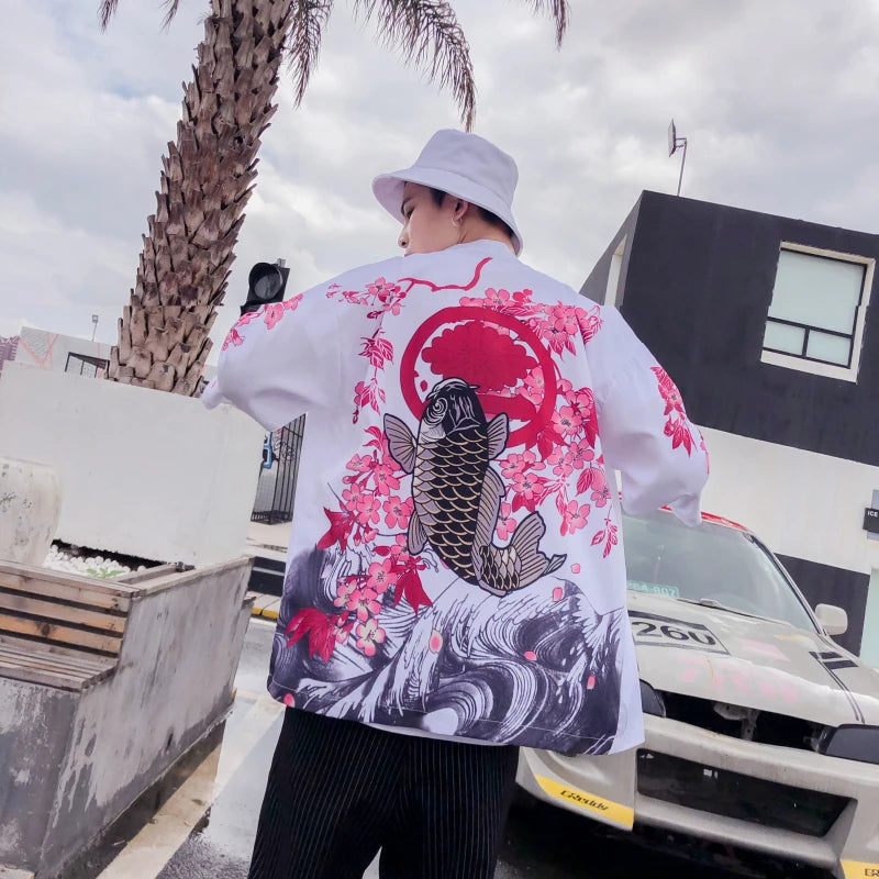 New Traditional japanese kimono yukata women&man japanese Short Robe Loose kimomo japanese cardigan kimono japones haori