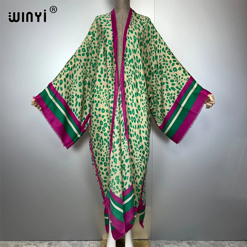 WINYI summer boho outfit kimono beach cover up maxi dress cardigans beach wear women abaya dubai luxury kaftan
