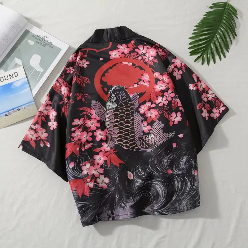 New Traditional japanese kimono yukata women&man japanese Short Robe Loose kimomo japanese cardigan kimono japones haori