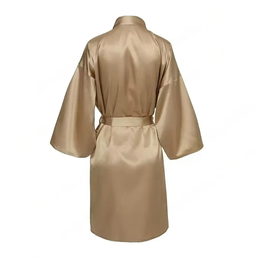 Custom Satin Wedding Bridesmaid Kimono Dressing Gown Bridesmaid Robes Soft Satin & Personalized Wedding/Bachelorette Party Robes