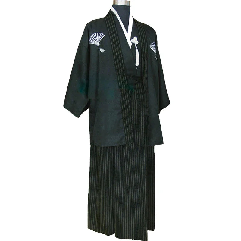 Japones Kimono Man Japanese Traditional Dress Yukata Stage Dance Costume Hombres Quimono Men Samurai Clothing National Robe