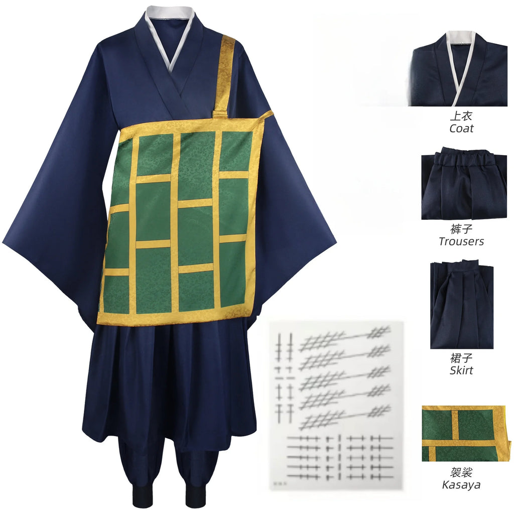 Anime Geto Suguru Cosplay Costume Black Blue kimono School Uniform Anime Clothe Halloween Costumes For Women Man