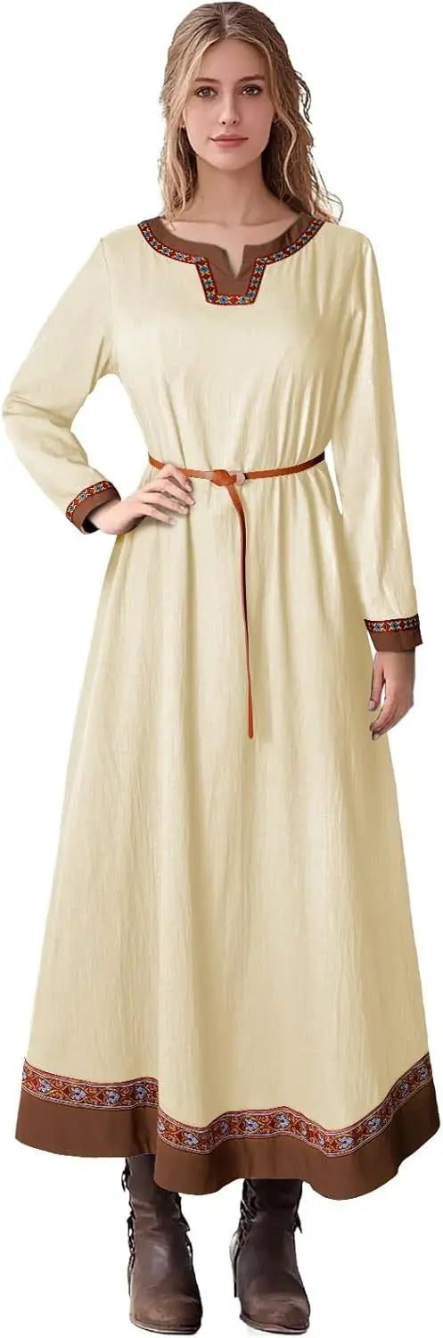 Retro Costumes Fraye Viking Medieval Women Dress Renaissance Dress Vetement Medieval Cosplay For Adult