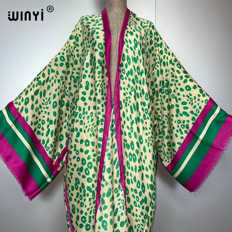 WINYI summer boho outfit kimono beach cover up maxi dress cardigans beach wear women abaya dubai luxury kaftan