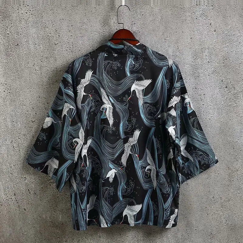 New Traditional japanese kimono yukata women&man japanese Short Robe Loose kimomo japanese cardigan kimono japones haori