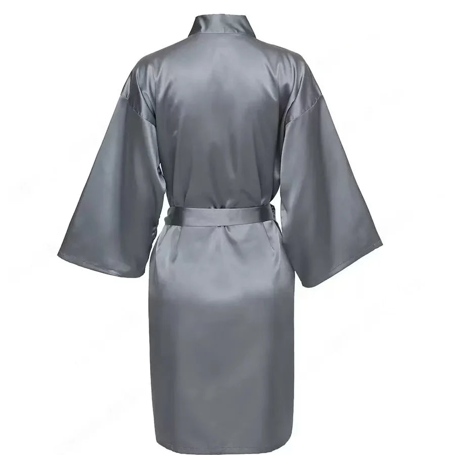 Custom Satin Wedding Bridesmaid Kimono Dressing Gown Bridesmaid Robes Soft Satin & Personalized Wedding/Bachelorette Party Robes