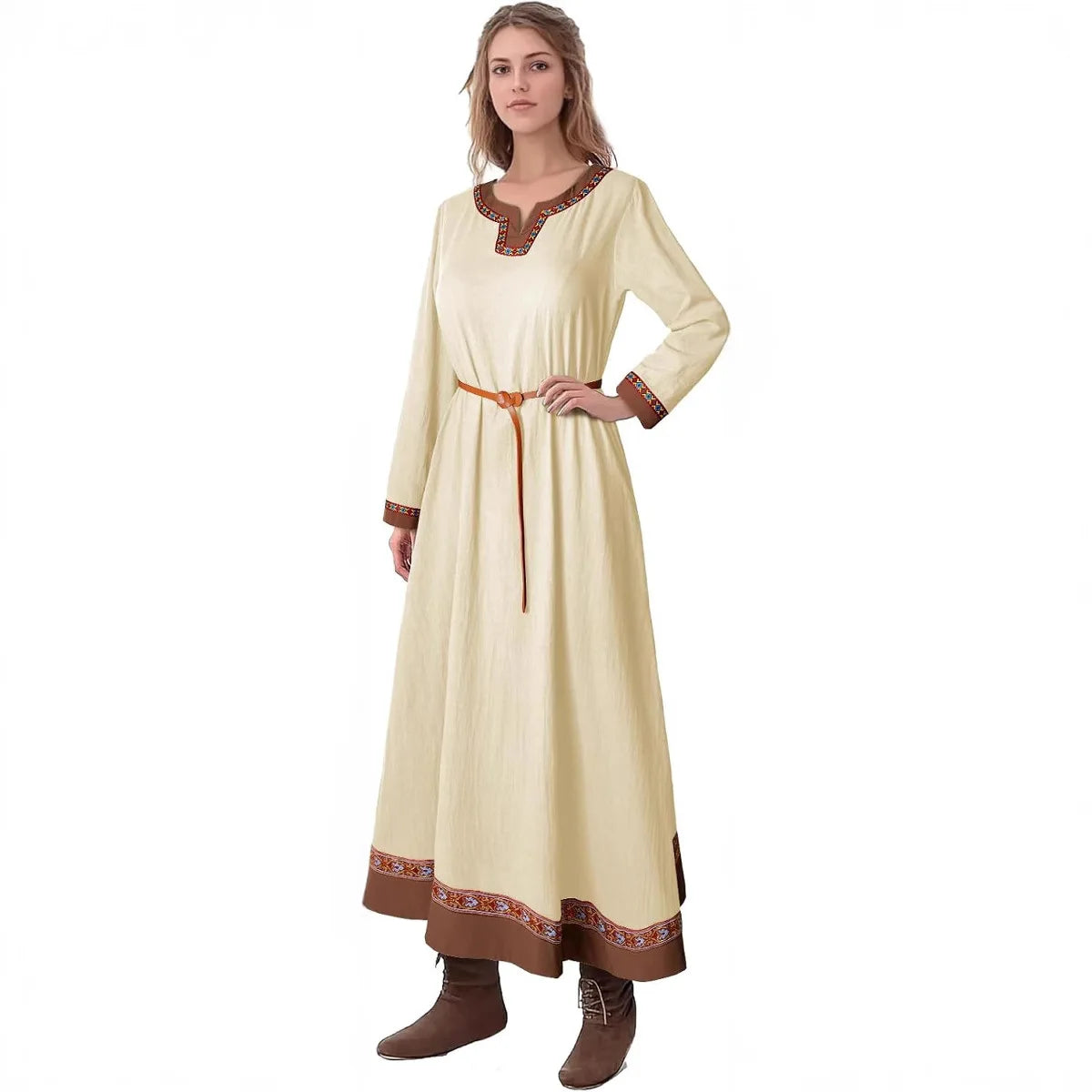 Retro Costumes Fraye Viking Medieval Women Dress Renaissance Dress Vetement Medieval Cosplay For Adult
