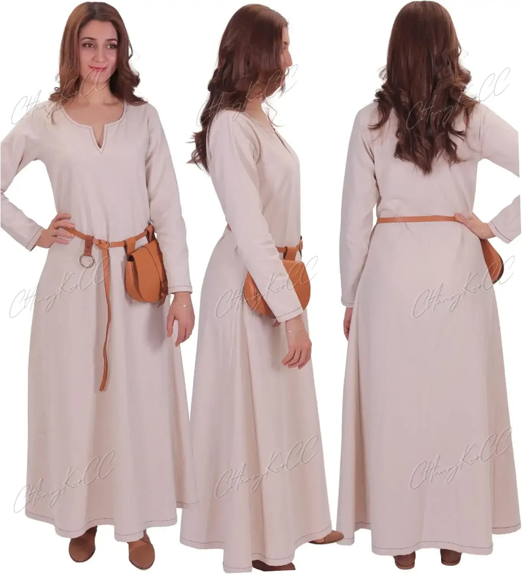 Retro Costumes Fraye Viking Medieval Women Dress  Renaissance  Dress  Vetement Medieval Cosplay For Adult
