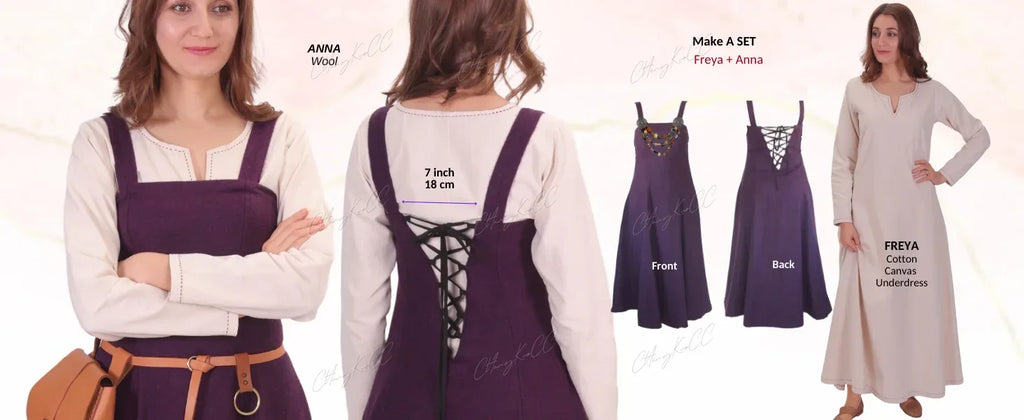 Retro Costumes Fraye Viking Medieval Women Dress  Renaissance  Dress  Vetement Medieval Cosplay For Adult