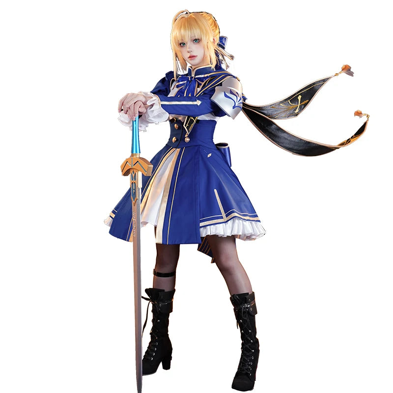 UWOWO Saber Cosplay Collab Series: Game Honkai: Star Rail × Fatee/stayy night Collab Saber Cosplay Costume S-XXL Halloween Cos