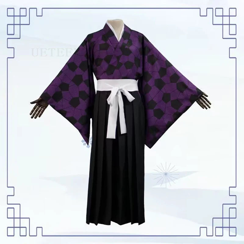 Kimetsu Anime Demon Slayer No Yaiba Kokushibo Cosplay Costume Set Top Pants Mens Halloween Party Costumes Japanese Kimono