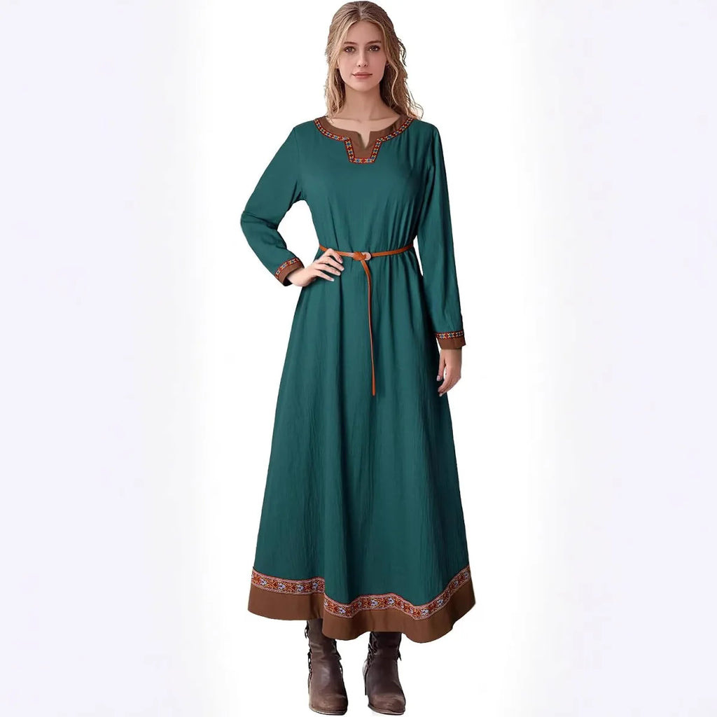 Retro Costumes Fraye Viking Medieval Women Dress Renaissance Dress Vetement Medieval Cosplay For Adult