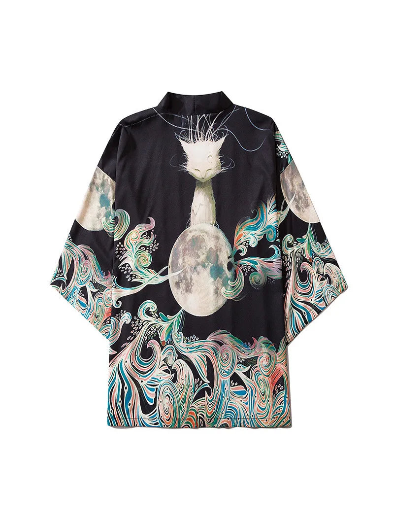 Japanese Kimonos Woman Samurai Cosplay Fox Jiu Jitsu Kimono Man Hanbok Haori Yukata Traditional KimonoFox Mask Costume Men