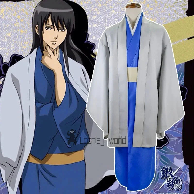 Gintama Katsura Kotarou Cosplay Costume Party Kimono  for Halloween Carnival Outfits Anime Gintama Cloak Set