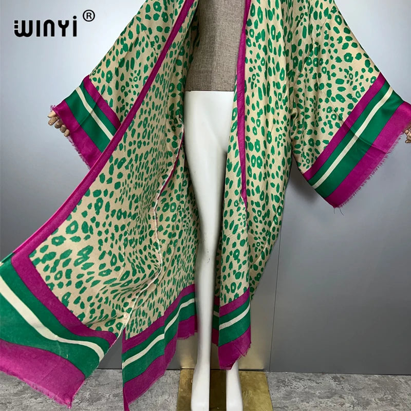 WINYI summer boho outfit kimono beach cover up maxi dress cardigans beach wear women abaya dubai luxury kaftan