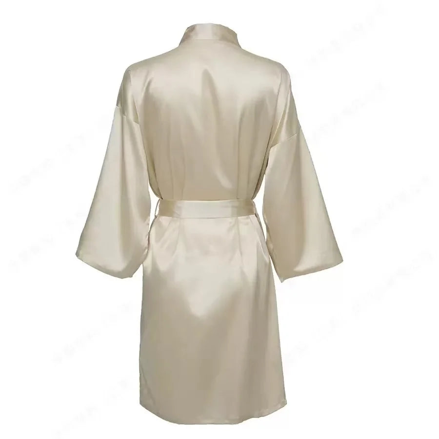 Custom Satin Wedding Bridesmaid Kimono Dressing Gown Bridesmaid Robes Soft Satin & Personalized Wedding/Bachelorette Party Robes