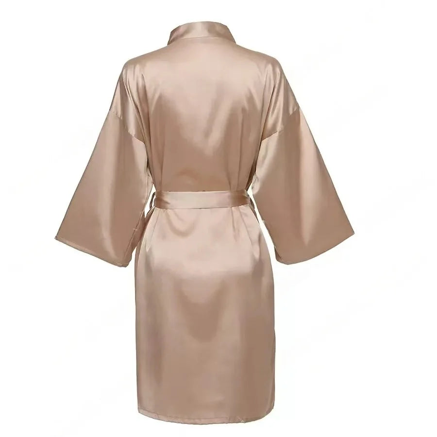 Custom Satin Wedding Bridesmaid Kimono Dressing Gown Bridesmaid Robes Soft Satin & Personalized Wedding/Bachelorette Party Robes