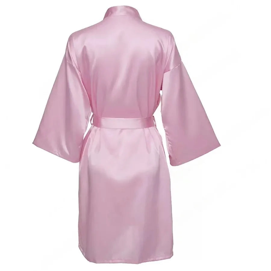 Custom Satin Wedding Bridesmaid Kimono Dressing Gown Bridesmaid Robes Soft Satin & Personalized Wedding/Bachelorette Party Robes
