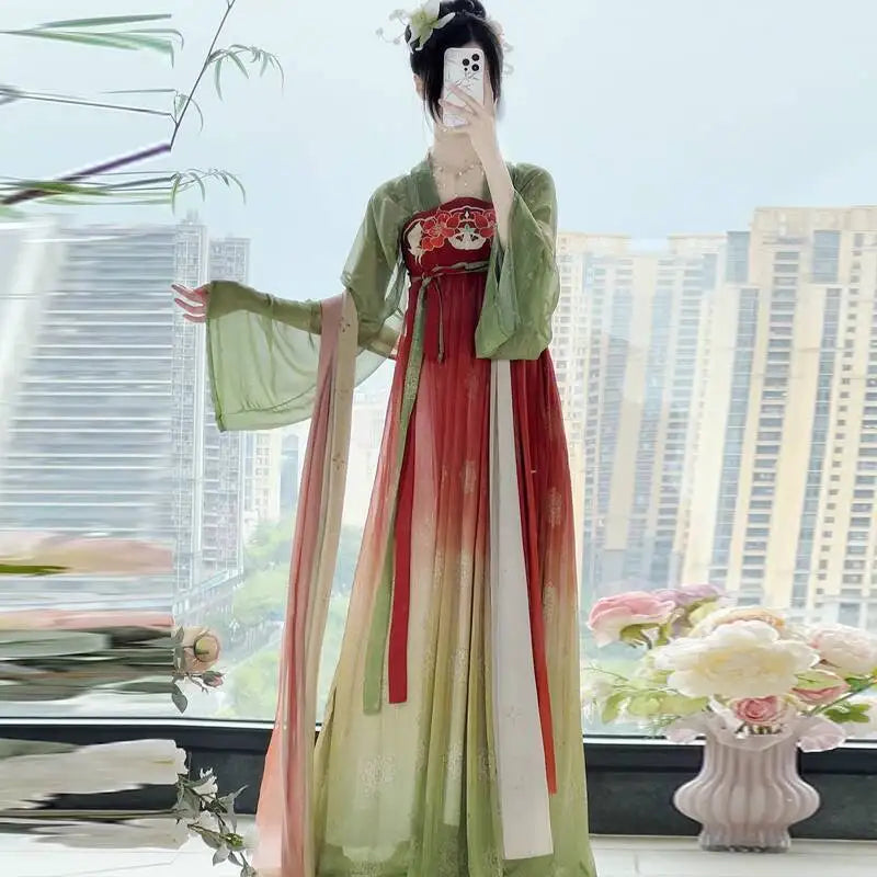 New Hanfu Women Tang System Restoring Wind Chest Length Skirt Original Daily Fairyism Fiesta Carnival Halloween Cos Cosplay