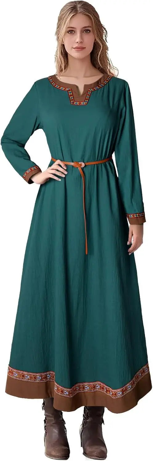 Retro Costumes Fraye Viking Medieval Women Dress Renaissance Dress Vetement Medieval Cosplay For Adult