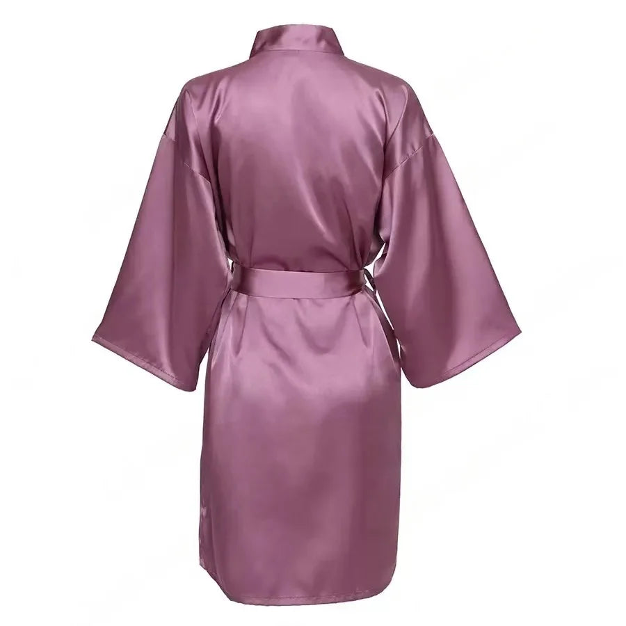 Custom Satin Wedding Bridesmaid Kimono Dressing Gown Bridesmaid Robes Soft Satin & Personalized Wedding/Bachelorette Party Robes